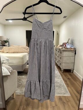 American Eagle Outfitters Black & White Gingham Maxi Dress